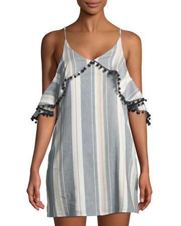 Off-the-shoulder Pom Pom Dress