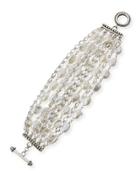 Baroque Keshi Pearl & Chain Multi-row Bracelet