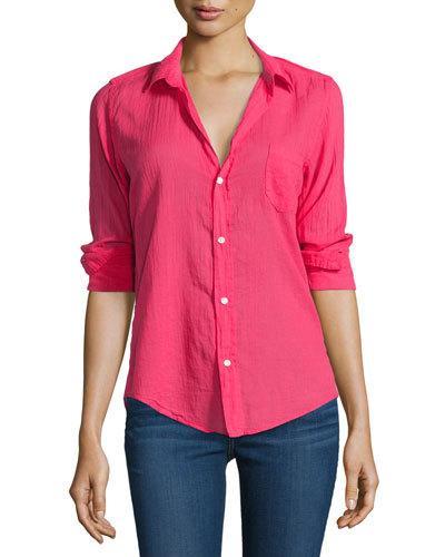 Long-sleeve Barry Cotton Top, Raspberry