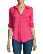 Long-sleeve Barry Cotton Top, Raspberry