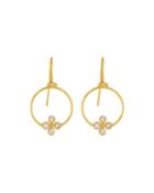Clover 24k Circular Diamond Drop Earrings