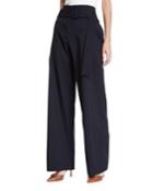 Ava Belted High-waist Wide-leg Trousers