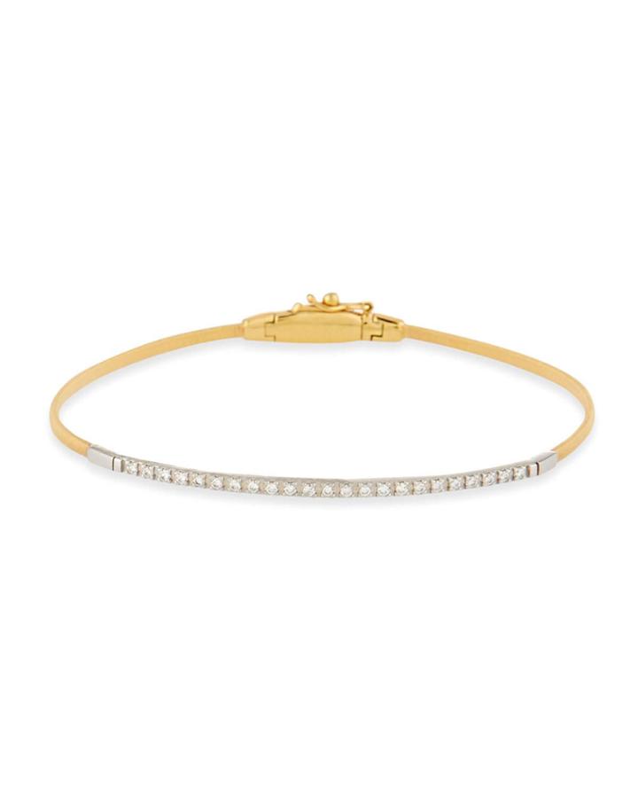 18k Gold Diamond Bar Bracelet,
