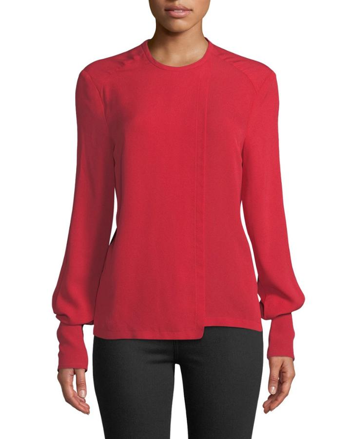 Flap-front Crepe Georgette Top