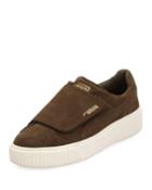 Suede Grip-strap Platform