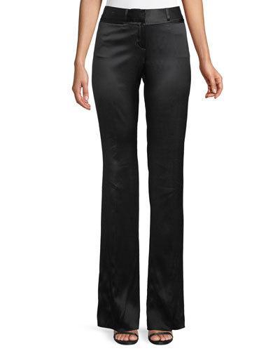 Silk Flare-leg Trouser Pants
