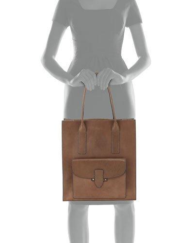 Casey Leather Tote Bag, Charcoal