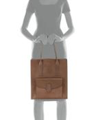 Casey Leather Tote Bag, Charcoal