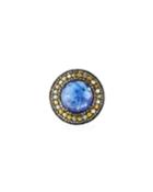 Tanzanite Circular Ring With Diamonds,