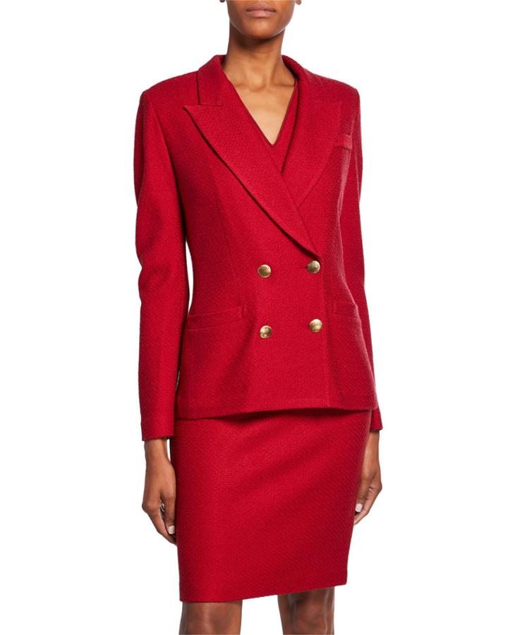 Refined Textured Float Knit Notch Collar Jacket