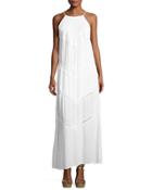 Chevron Crochet Maxi Dress, White