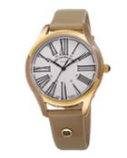 36mm Alessia Enamel Watch W/ Patent Leather, Gray/gold