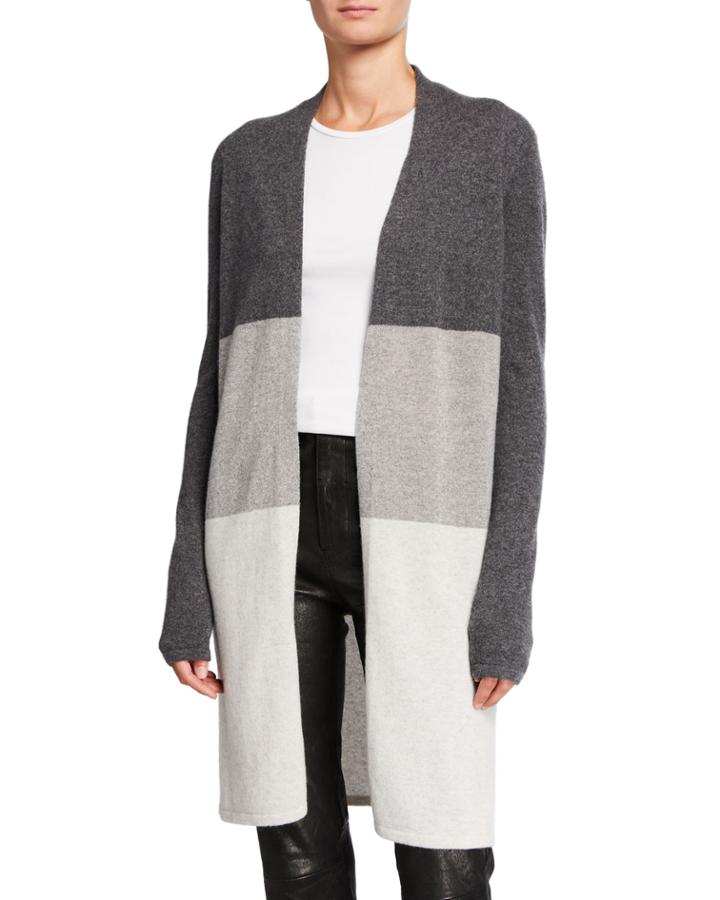 Cashmere Colorblock Duster W/