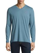 Classic Cotton Long-sleeve Tee, Blue