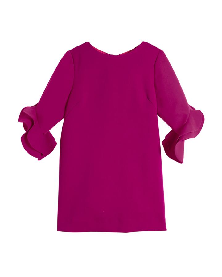 Angle Fernanda Ruffle-sleeve Dress,