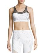 Element Mesh Marble Sports Bra, White/multi