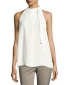 Bow-detail Crepe Top
