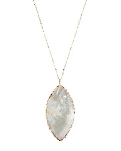 14k Isabella Marquise Mother-of-pearl Pendant Necklace