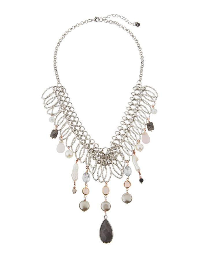 Multi-pearl & Agate Statement Necklace