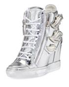 Metallic Wings Wedge Sneaker,