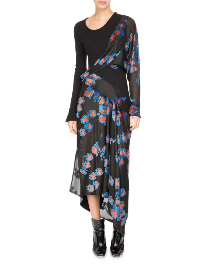 Floral Jacquard Draped
