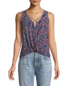 Cross-front Gauze Tank