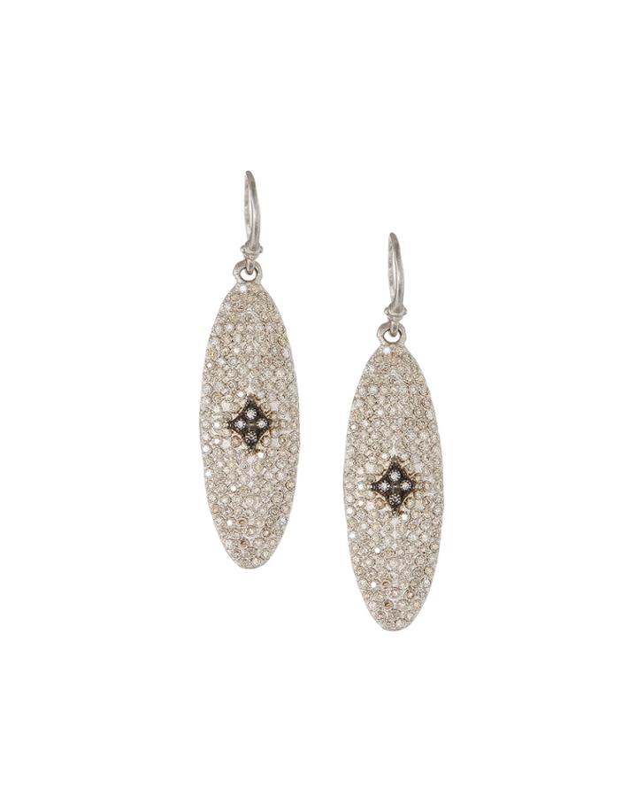 New World Elongated Diamond Pavé Earrings
