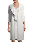 Soft Metallic Knit Long-line Topper Jacket