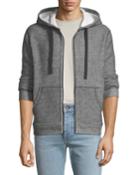 Men's Melange Double-knit Zip-front Hoodie