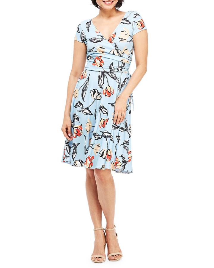 Tossed Tulip Double V Dress