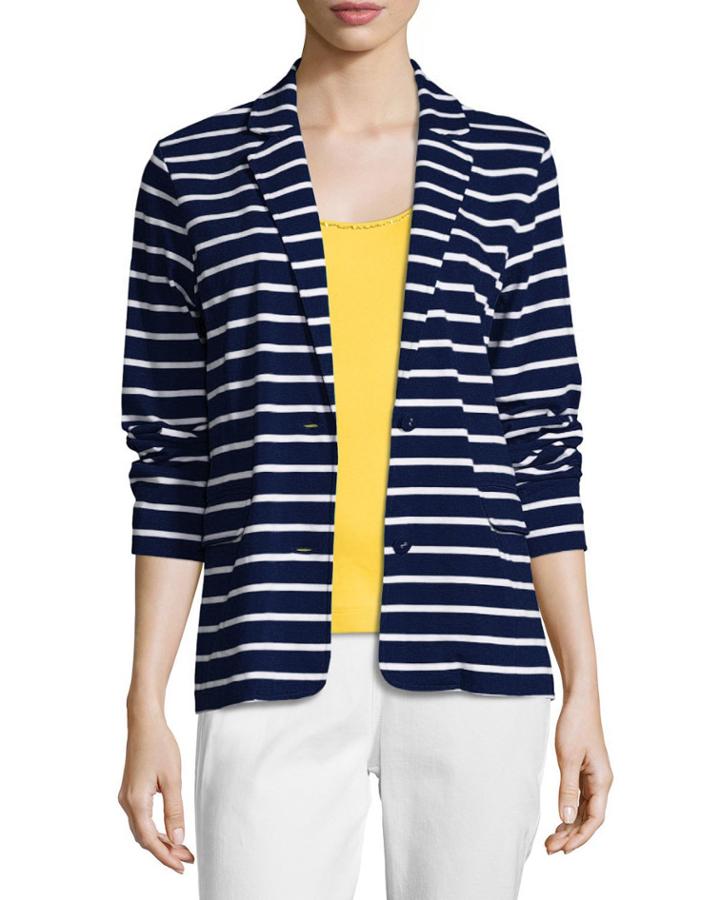 Striped Two-button Jacket,