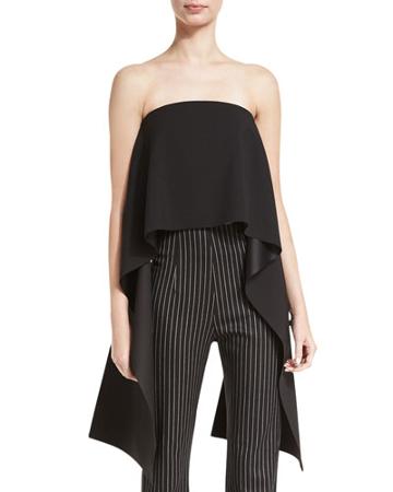 Pippin Strapless Crepe Top, Black