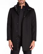 Men's Wool/polyester Coat With Inner Zip Bib