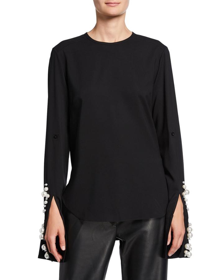 Pearlescent Embroidered Blouse