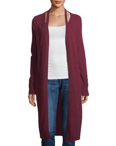 Cashmere Cutout Duster Cardigan, Wine