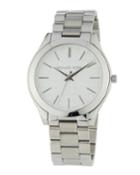 Round Silvertone Bracelet Watch