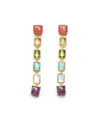 18k Rock Candy Extra-long 6-stone Earrings