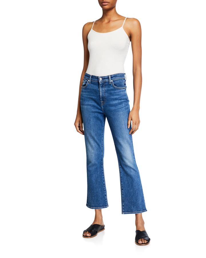 High-waist Slim Kick Flare Jeans