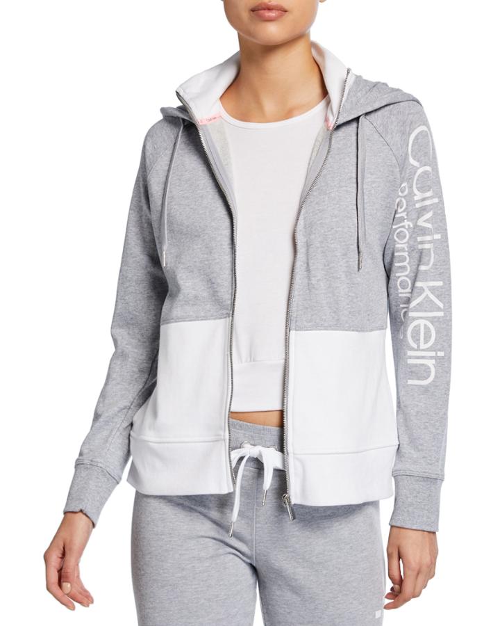 Logo-printed Zip-up Hoodie