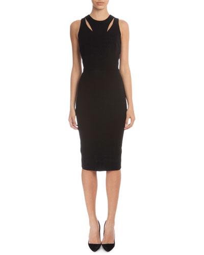 Sleeveless Sheath Dress W/cutouts
