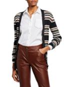 Wool-cashmere Shimmer Striped Cardigan