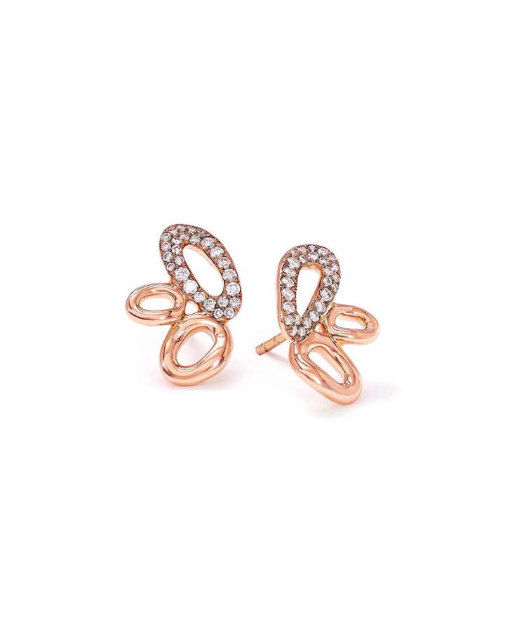 18k Rose Gold Cherish Cluster Post Earrings