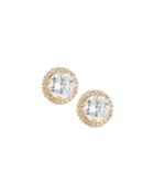 22k Gold-plated Cz Stud Earrings, Clear