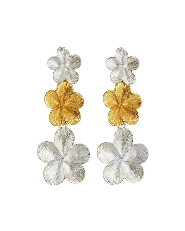 Violet Triple-drop Earrings