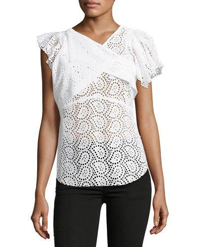 Asymmetric Eyelet Top