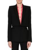 Long-sleeve Wool-silk Cocktail Jacket With