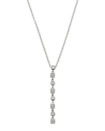 18k White Gold Diamond Y-drop Necklace