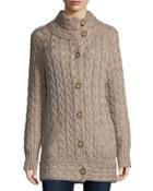 Wool-blend Cable-knit Cardigan