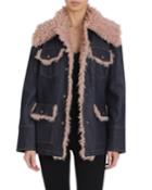 Mongolian Faux-fur Denim Trucker Jacket