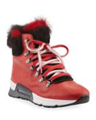 Paguro Rabbit Fur-trim High-top